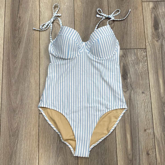 Old Navy Other - ✨SALE✨NWT ON Blue White Striped One Piece Bathing Suit LARGE